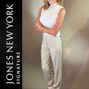 Jones New York Signature Bone color Lined Dress Pants 10